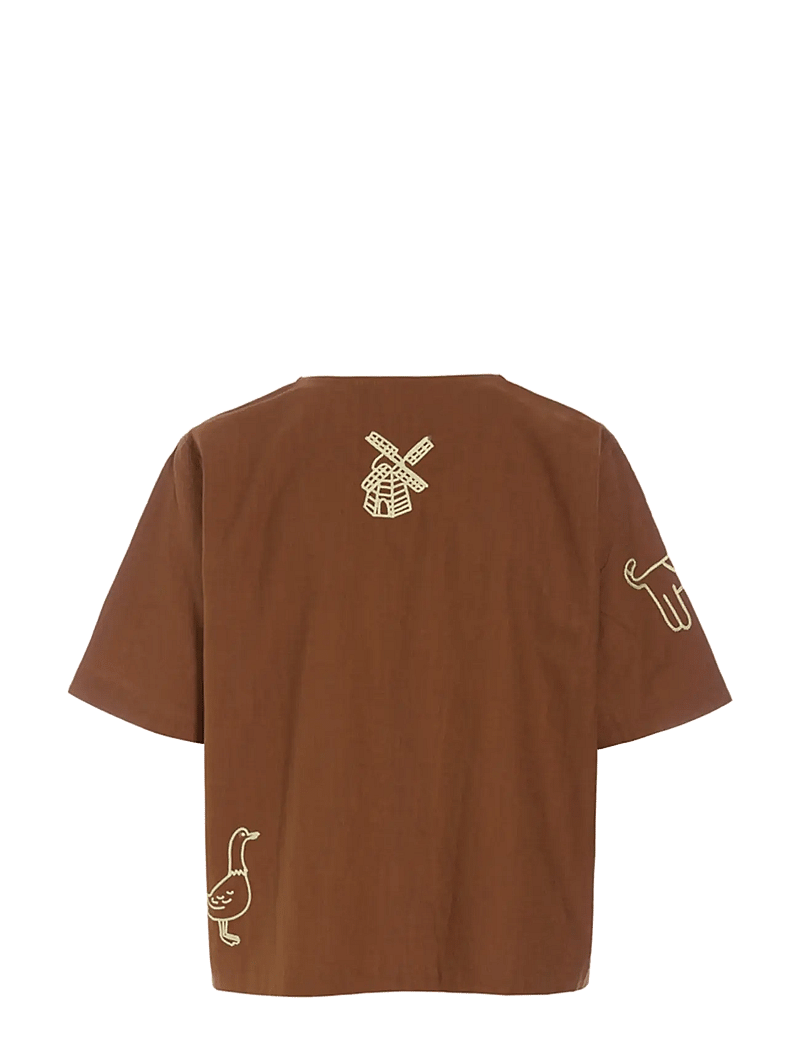 Hunkøn - Nina Shirt - kurzärmlige hemden - brown - 2