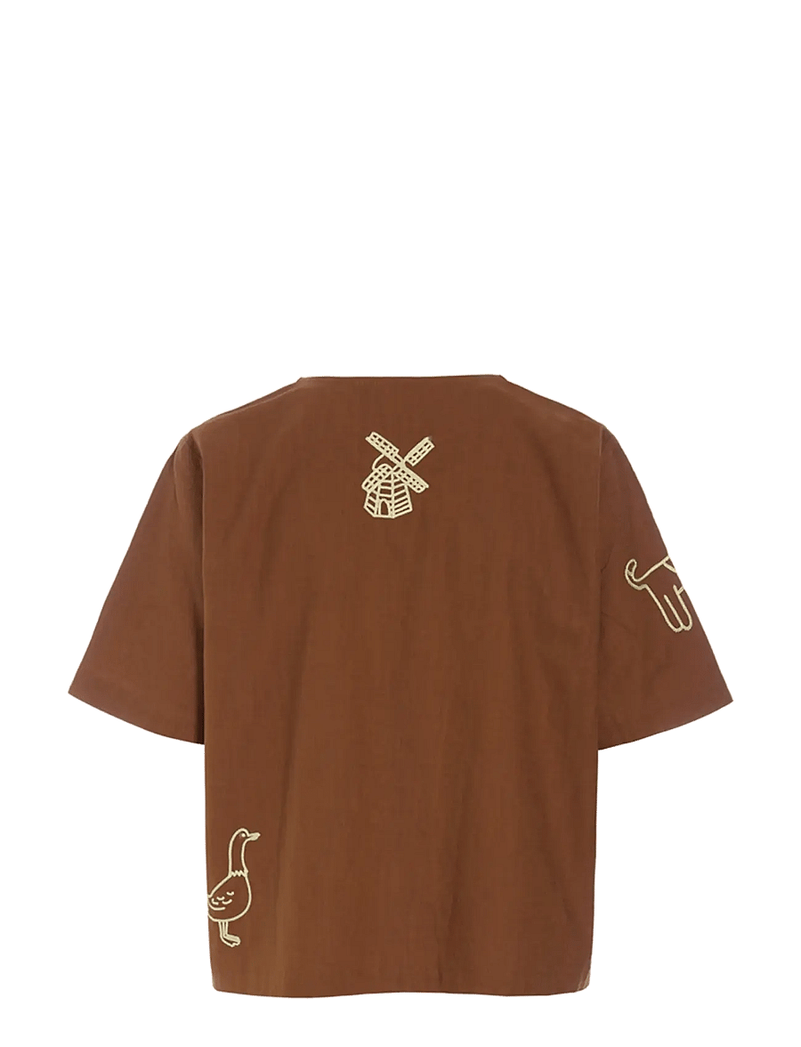 Hunkøn - Nina Shirt - kurzärmlige hemden - brown - 2
