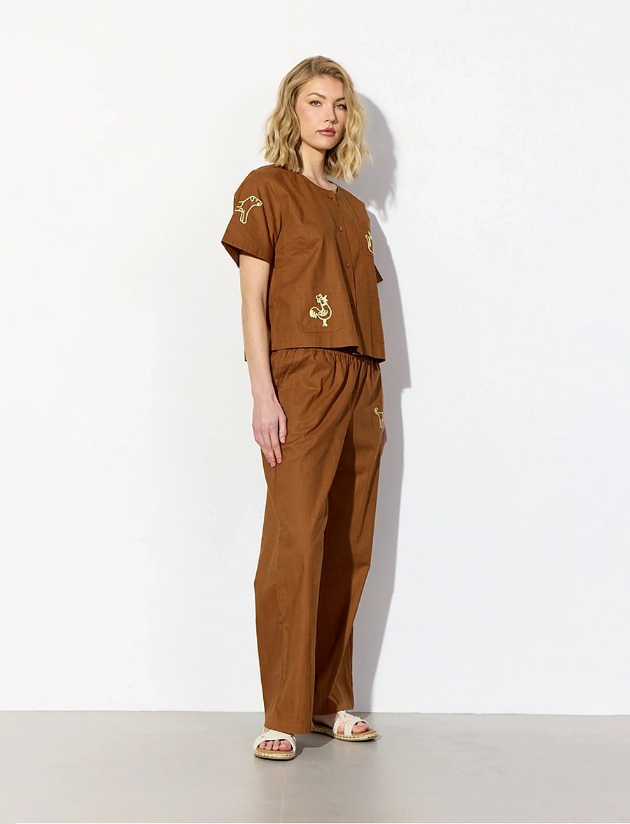 Hunkøn - Nina Shirt - kurzärmlige hemden - brown - 4