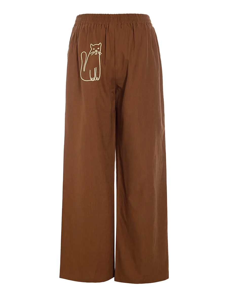 Hunkøn - Nina Trousers - linnebyxor - brown - 2