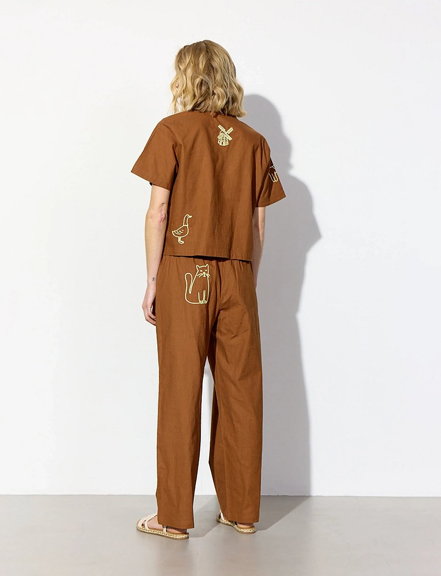 Hunkøn - Nina Trousers - linnebyxor - brown - 4