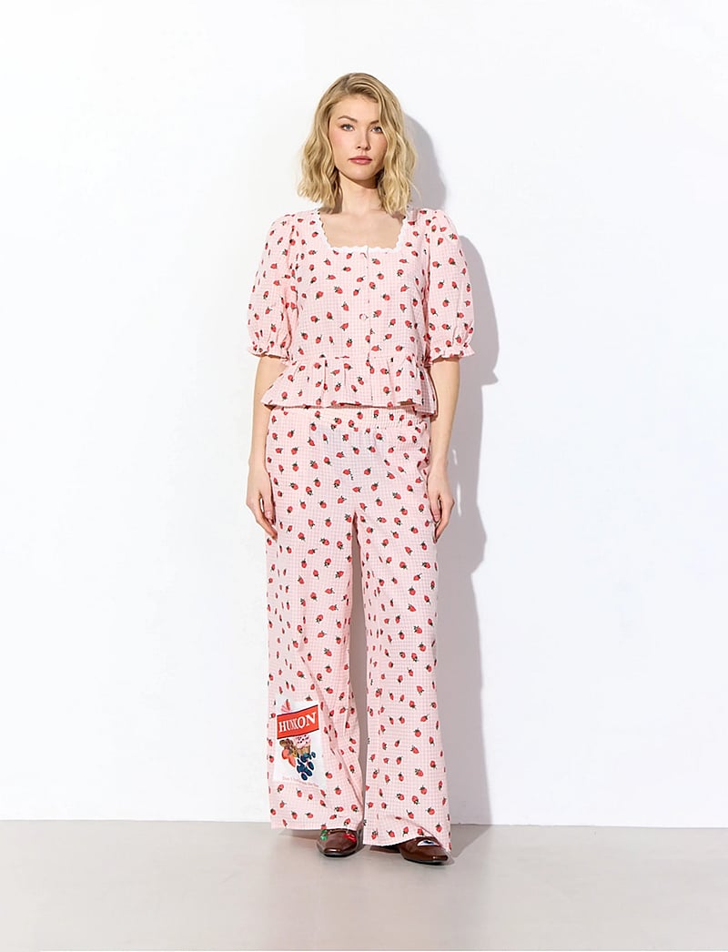 Hunkøn - Ruth Trousers - bukser med brede ben - pink - 0