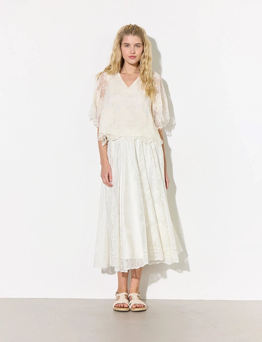 Hunkøn - Stine Skirt - maxikjolar - off white - 0