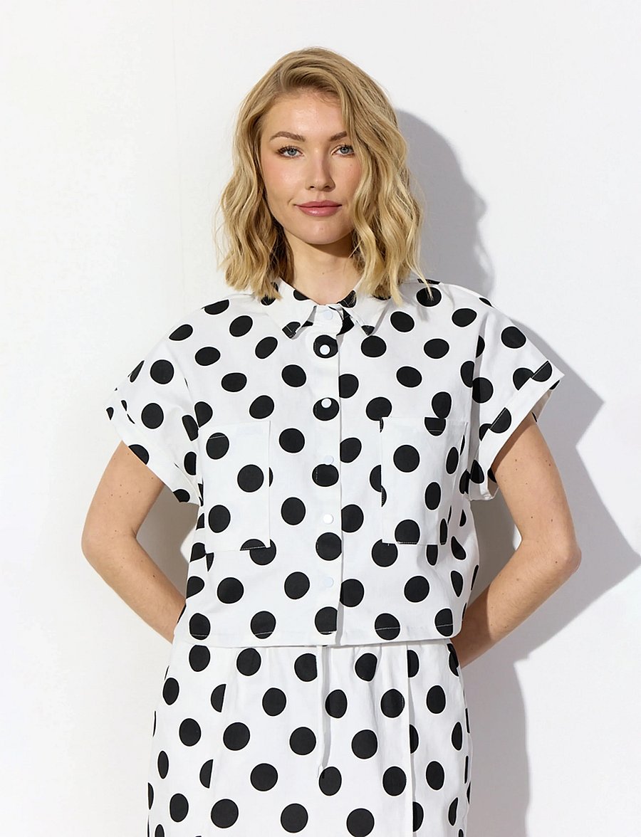 Hunkøn - Divina Shirt - kortärmade skjortor - white w/ dots - 0