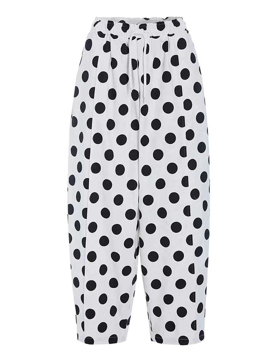 Hunkøn - Divina Trousers - barrel-bukser - white w/ dots - 1
