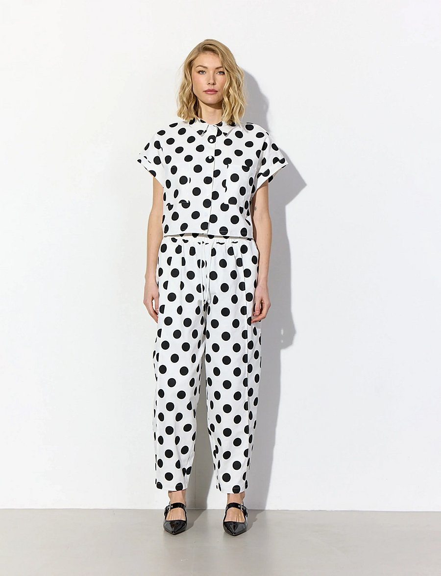 Hunkøn - Divina Trousers - barrel-bukser - white w/ dots - 0