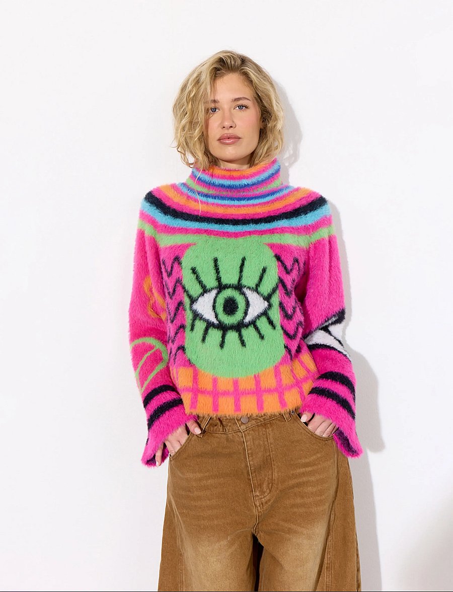 Hunkøn - Kitti Knit Blouse - rollkragenpullover - green eye - 5
