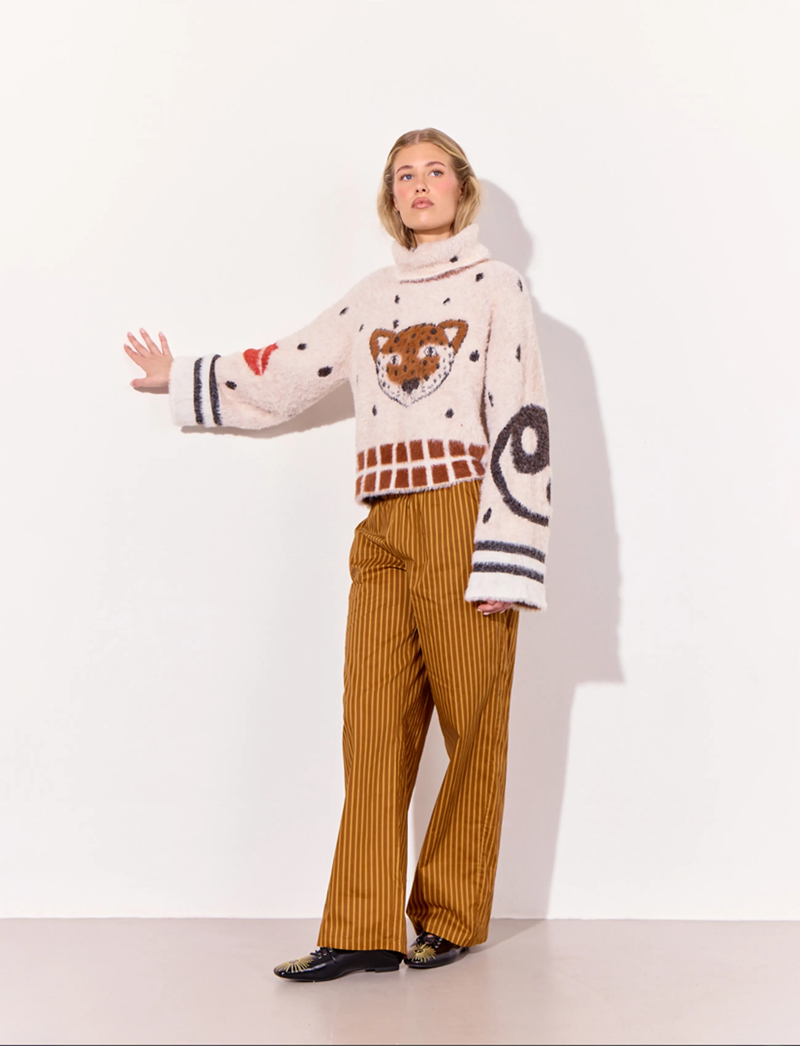 Hunkøn - Kitti Knit Blouse - turtlenecks - soft leo - 5