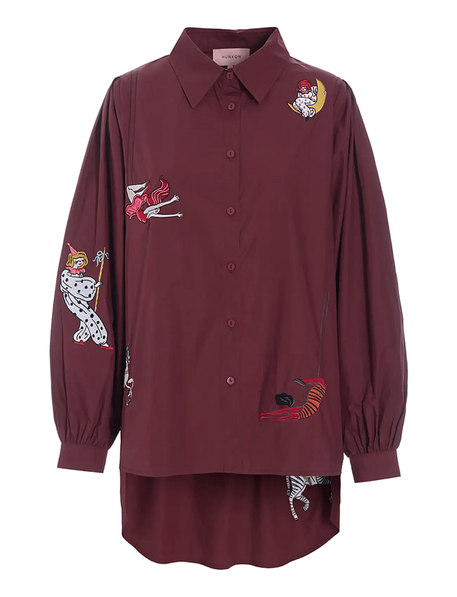 Hunkøn - Sasha Shirt - langärmlige hemden - oxblood - 1