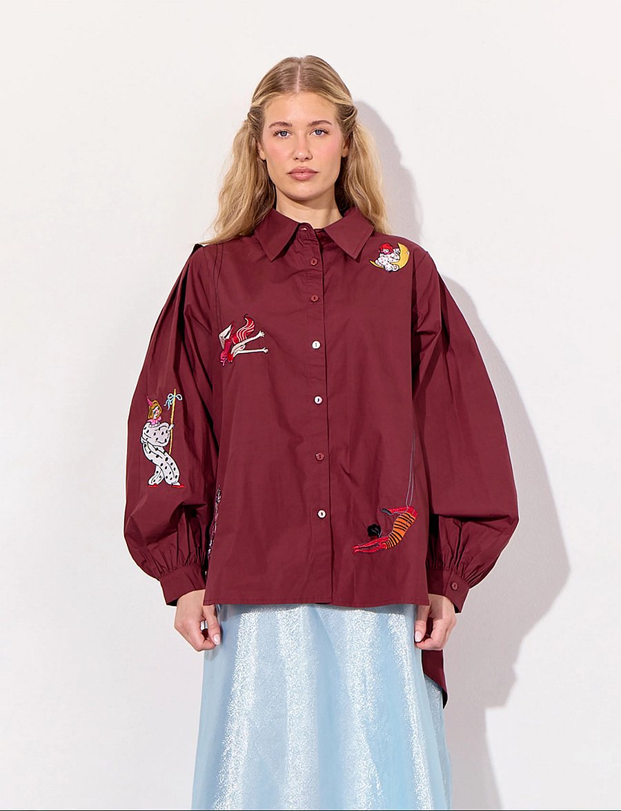 Hunkøn - Sasha Shirt - langärmlige hemden - oxblood - 0