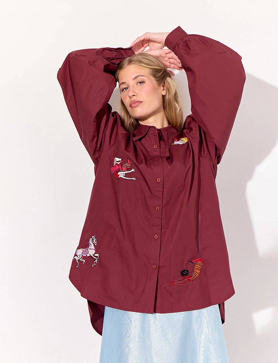 Hunkøn - Sasha Shirt - langärmlige hemden - oxblood - 3