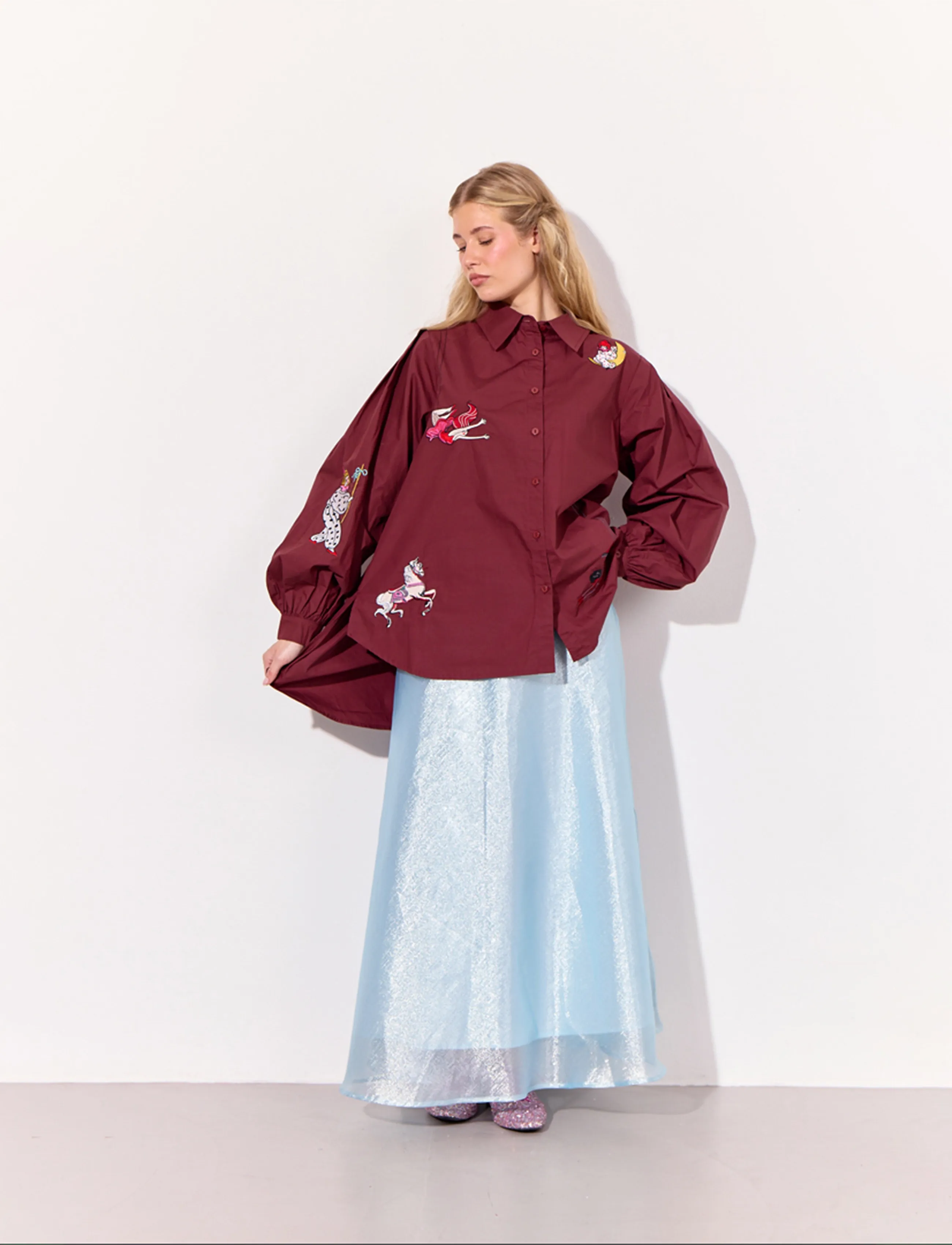 Hunkøn - Sasha Shirt - long-sleeved shirts - oxblood - 4