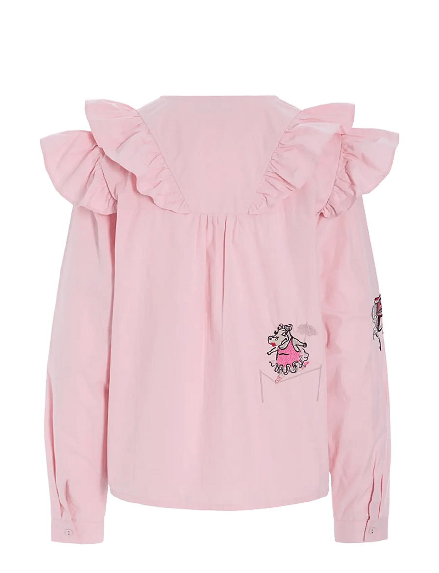 Hunkøn - Nola Ruffle Shirt - langärmlige hemden - soft pink - 2