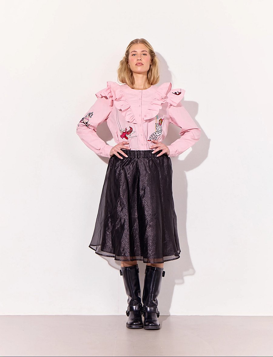 Hunkøn - Nola Ruffle Shirt - langärmlige hemden - soft pink - 3