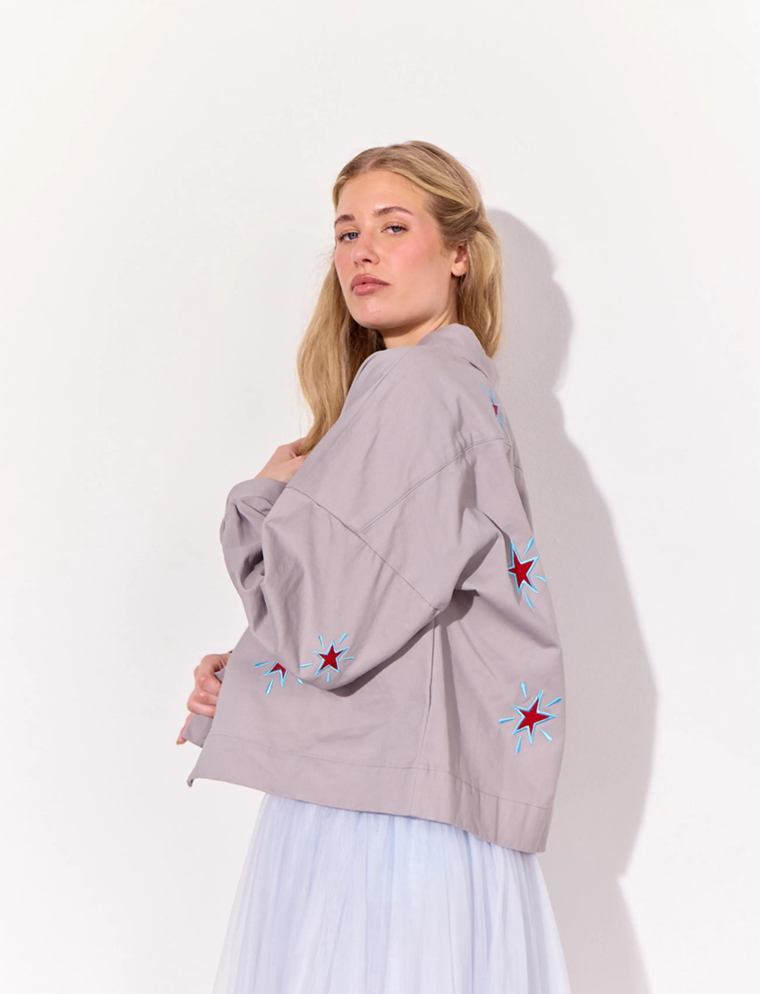 Hunkøn - Electra Shirt - long-sleeved shirts - grey - 3