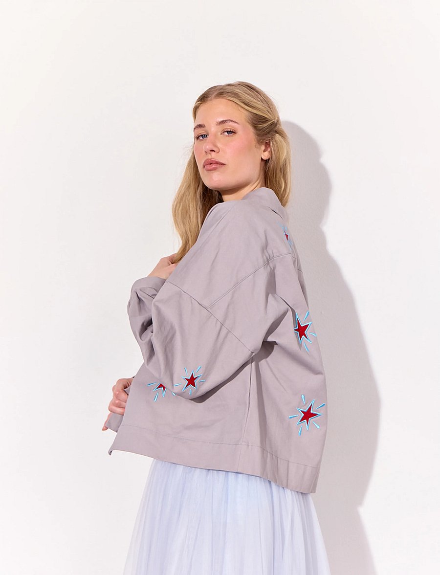 Hunkøn - Electra Shirt - long-sleeved shirts - grey - 3