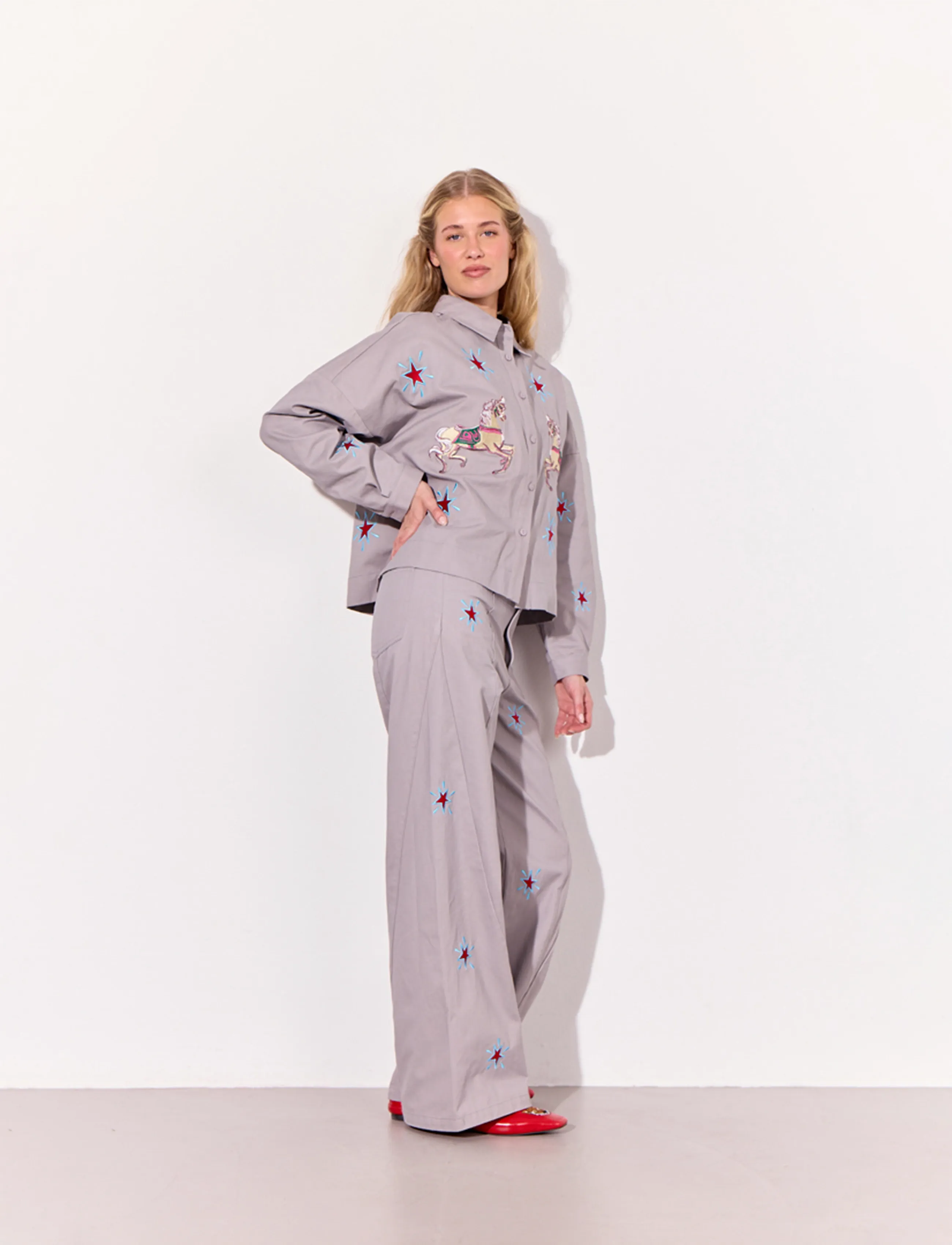 Hunkøn - Electra Trousers - laia säärega püksid - grey - 3