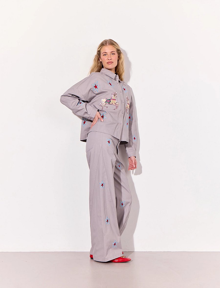Hunkøn - Electra Trousers - laia säärega püksid - grey - 3