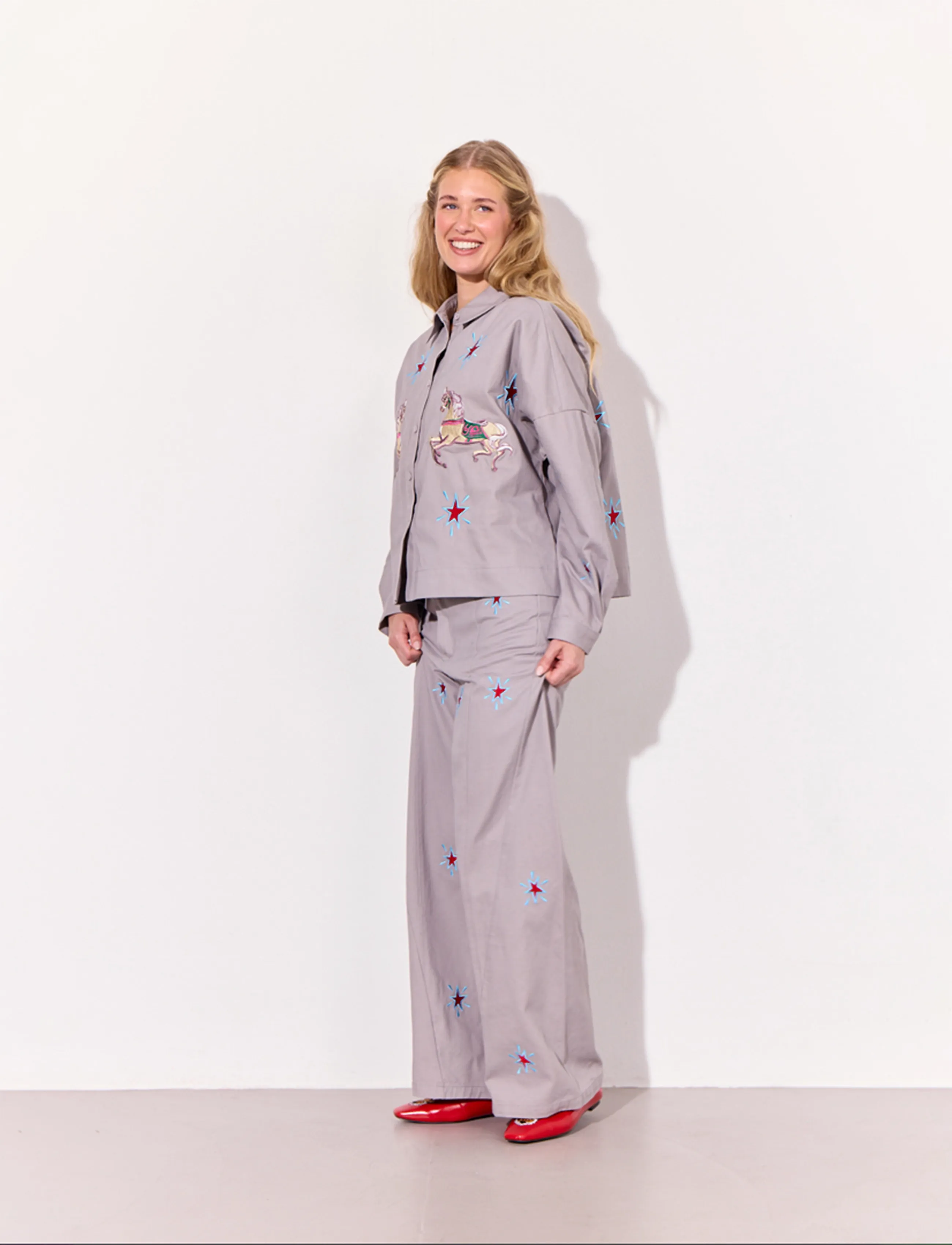 Hunkøn - Electra Trousers - laia säärega püksid - grey - 4