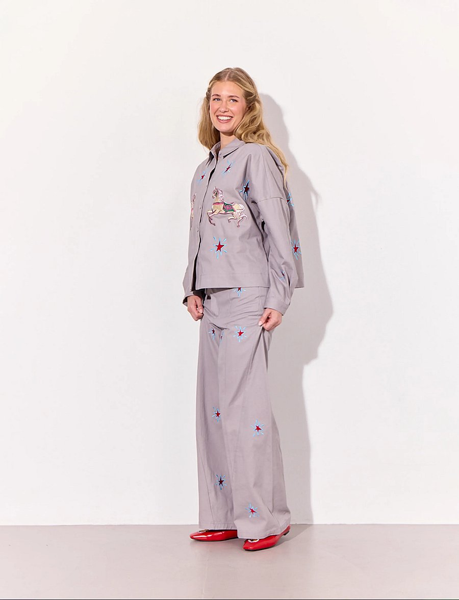 Hunkøn - Electra Trousers - laia säärega püksid - grey - 4