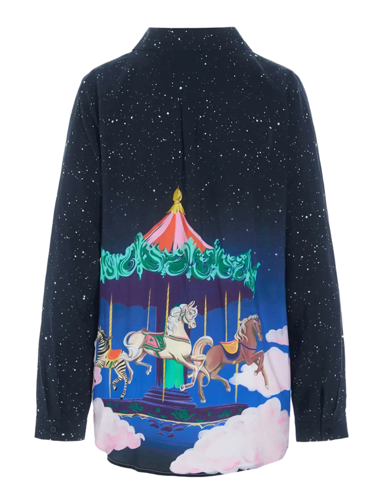 Hunkøn - Calista Shirt - long-sleeved shirts - dream fairground art print - 2