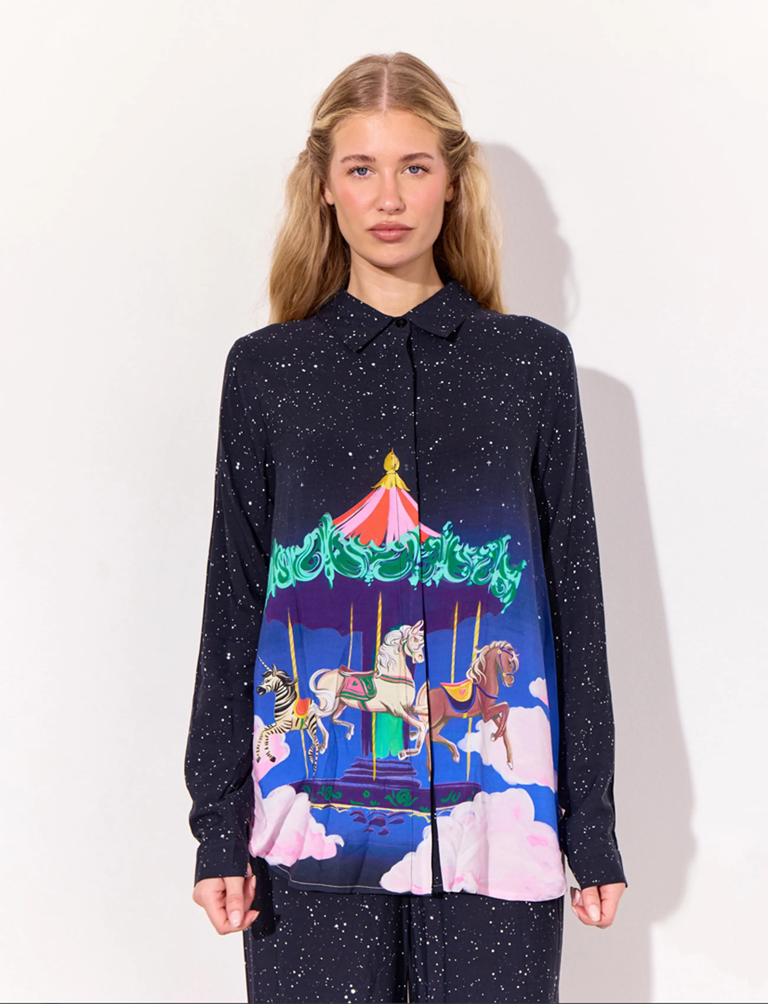 Hunkøn Calista Shirt - Hemden - DREAM FAIRGROUND ART PRINT / navy