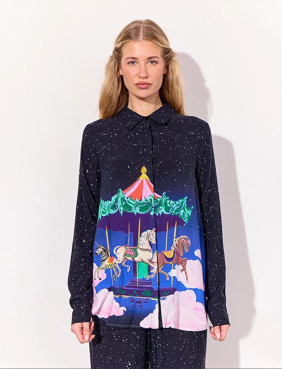 Hunkøn - Calista Shirt - langärmlige hemden - dream fairground art print - 0