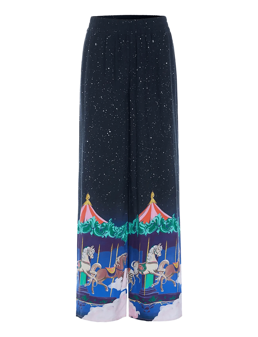 Hunkøn - Calista Trousers - bukser med brede ben - dream fairground art print - 1
