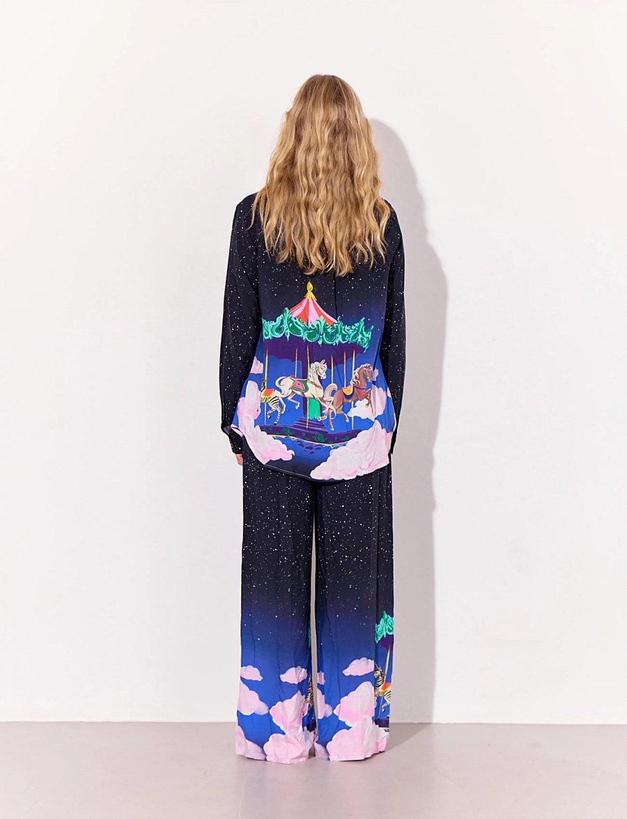 Hunkøn - Calista Trousers - bukser med brede ben - dream fairground art print - 4