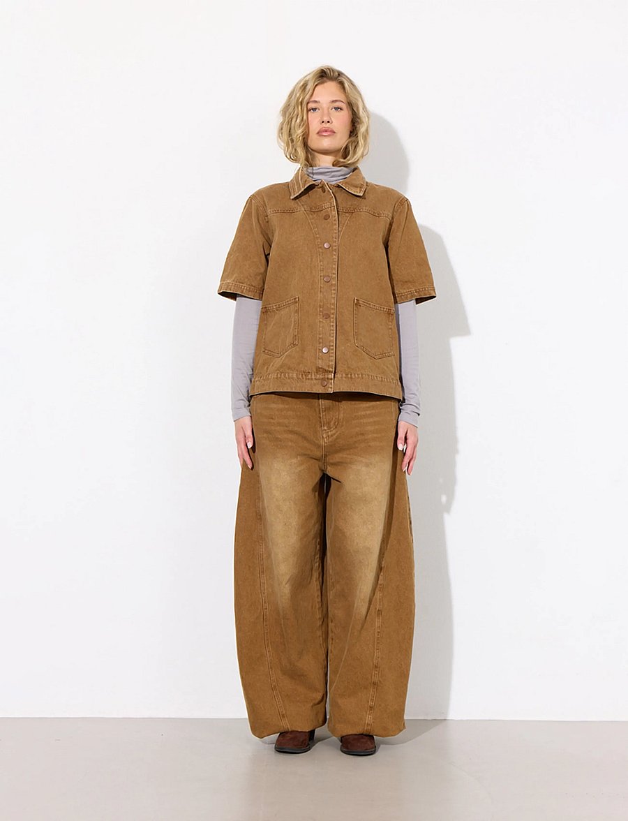 Hunkøn - Renata Shirt - overshirts - brown - 4