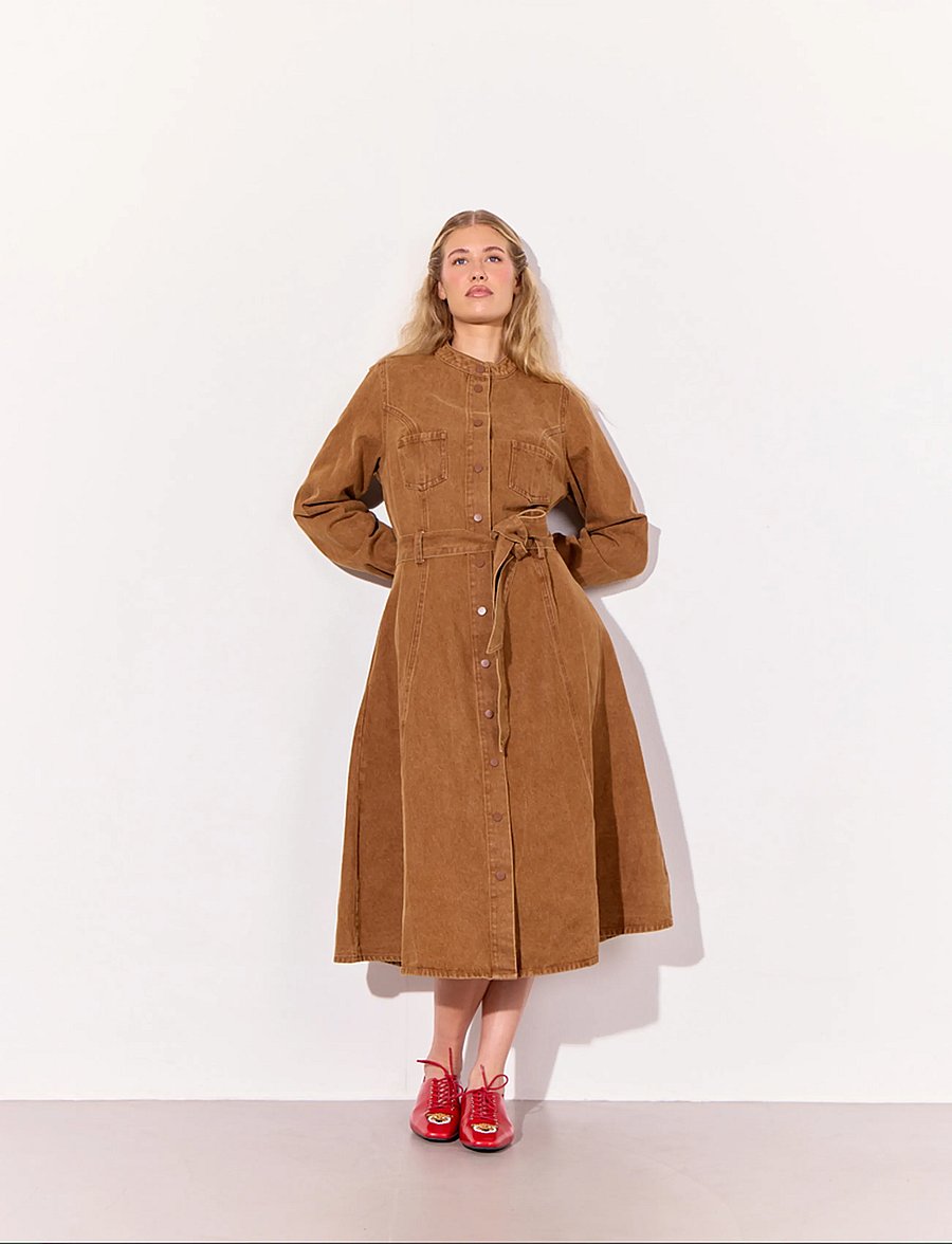 Hunkøn - Renata Dress - jeanskleider - brown - 0