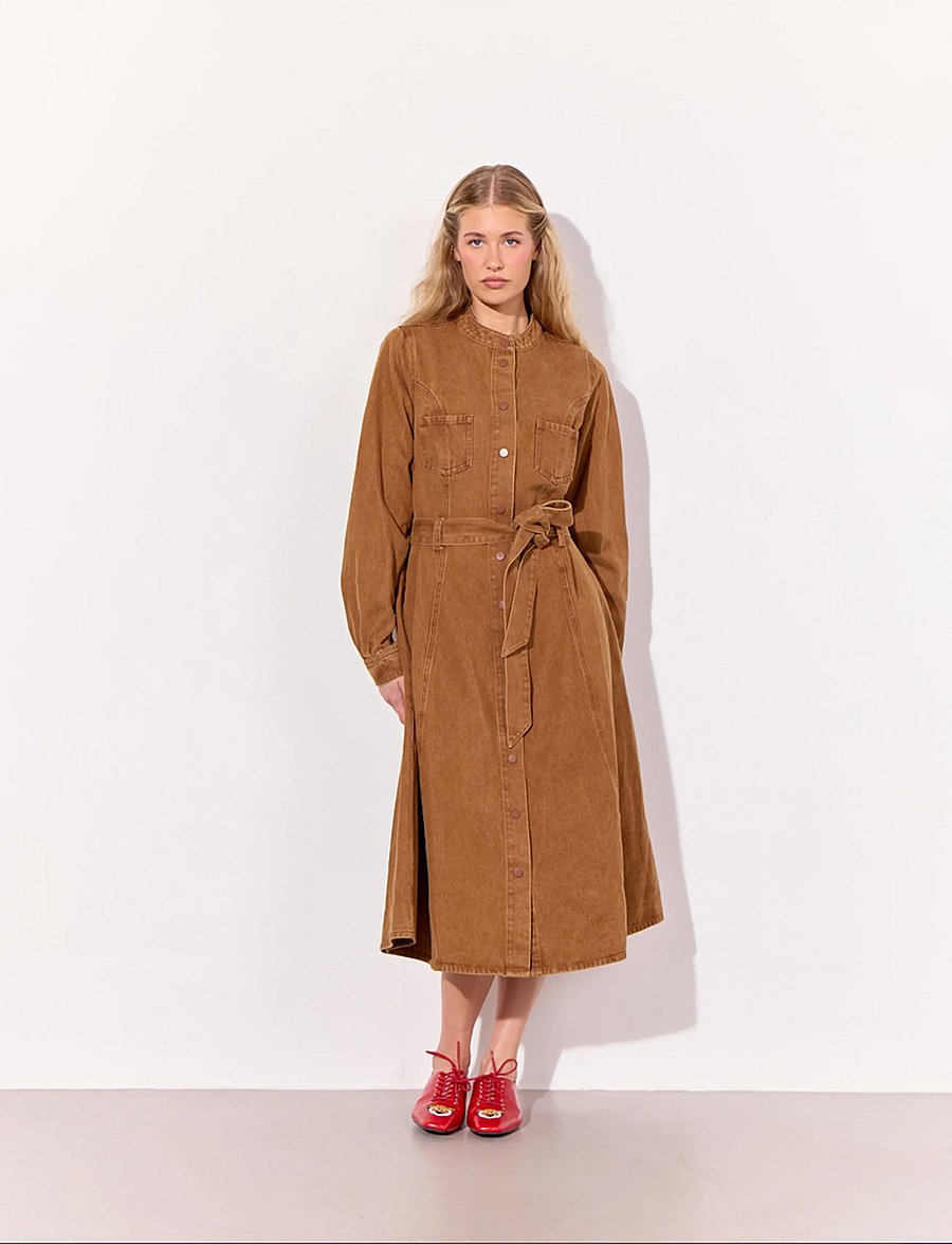 Hunkøn - Renata Dress - jeanskleider - brown - 3