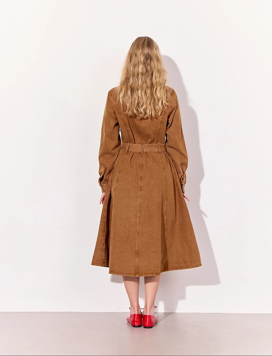 Hunkøn - Renata Dress - jeanskleider - brown - 4