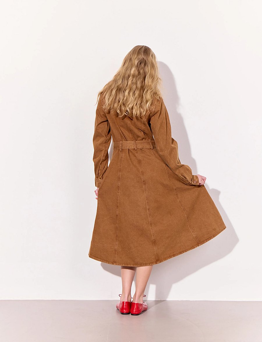 Hunkøn - Renata Dress - jeanskleider - brown - 5