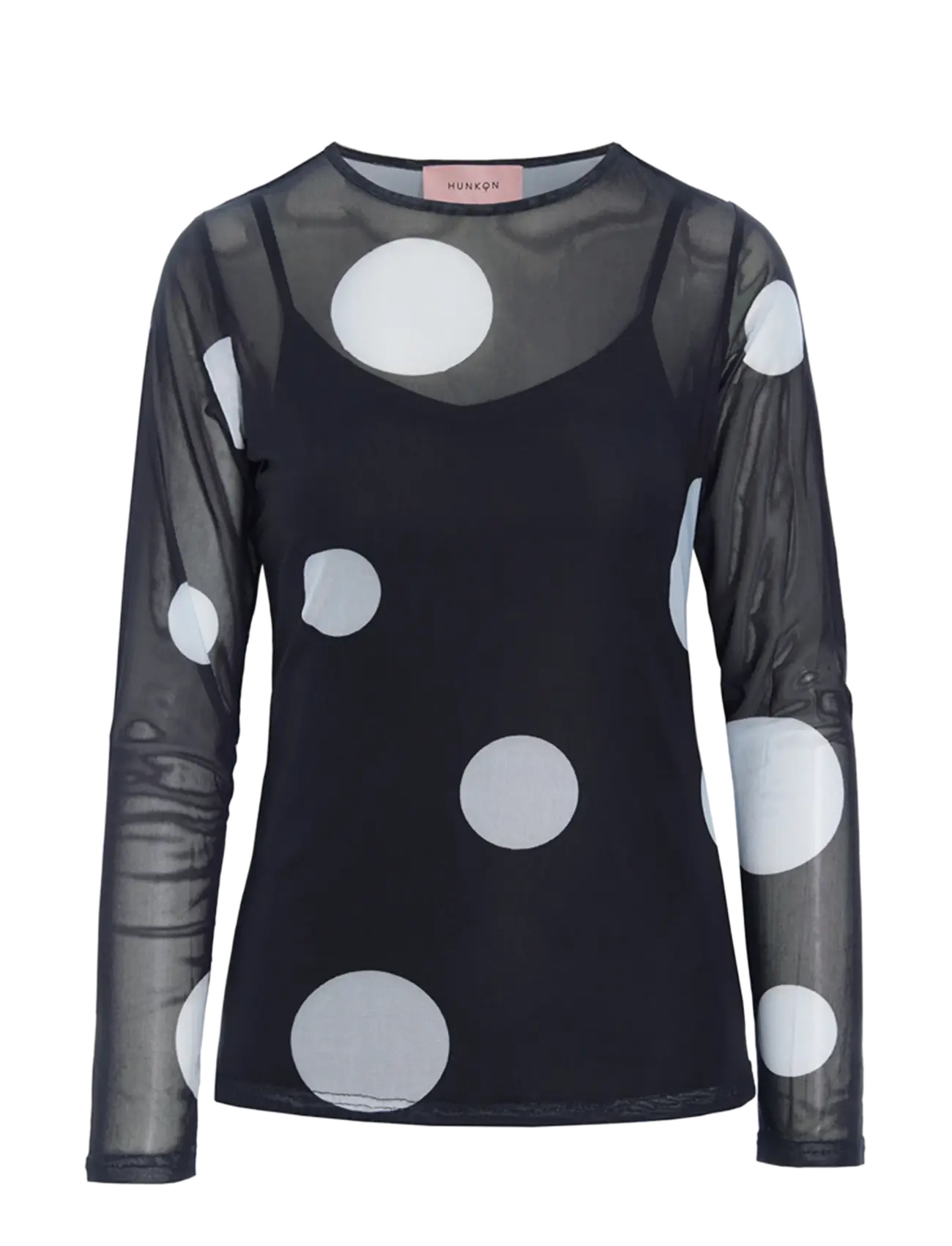 Hunkøn - Salem Mesh Blouse - långärmade blusar - black - 1