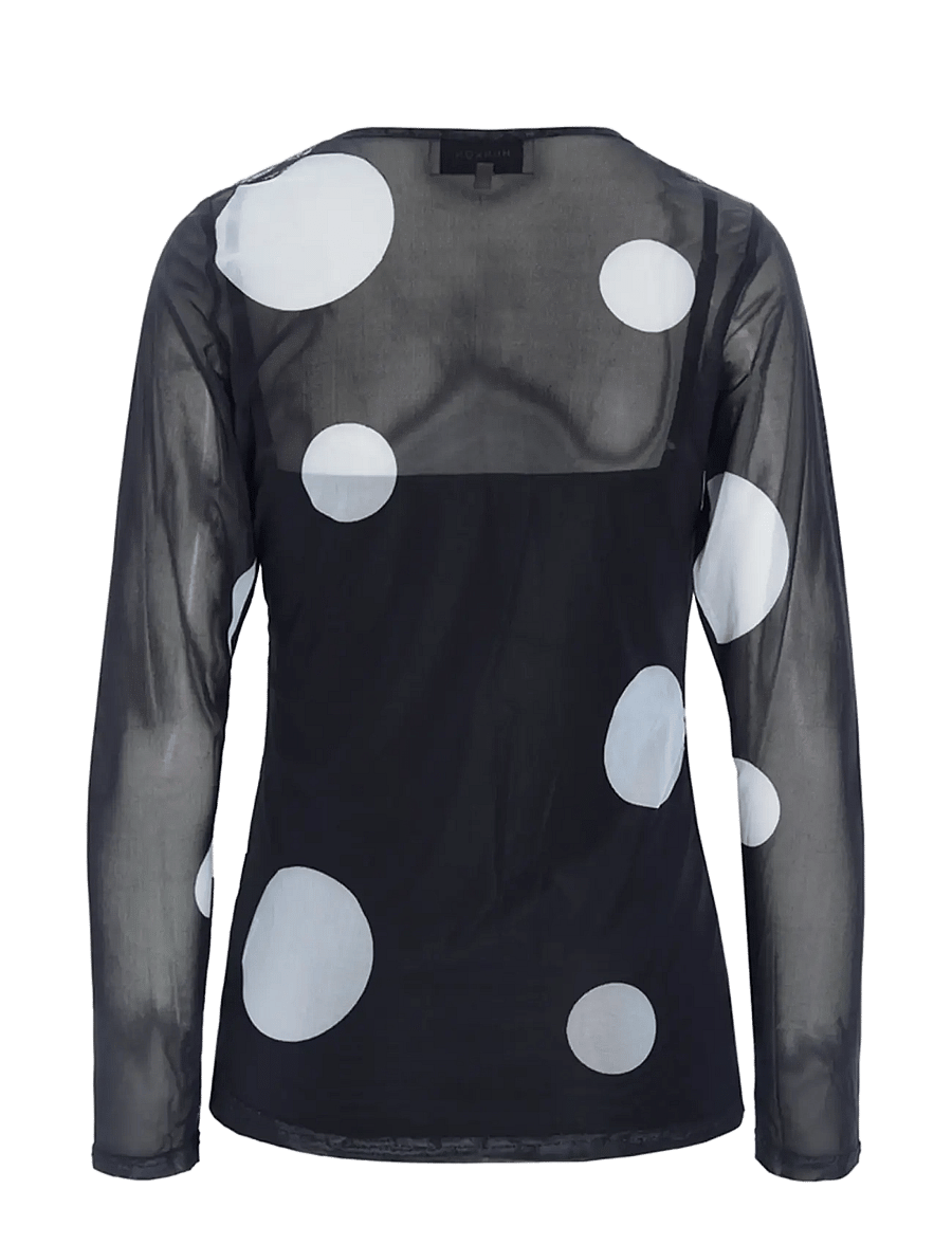 Hunkøn - Salem Mesh Blouse - långärmade blusar - black - 2