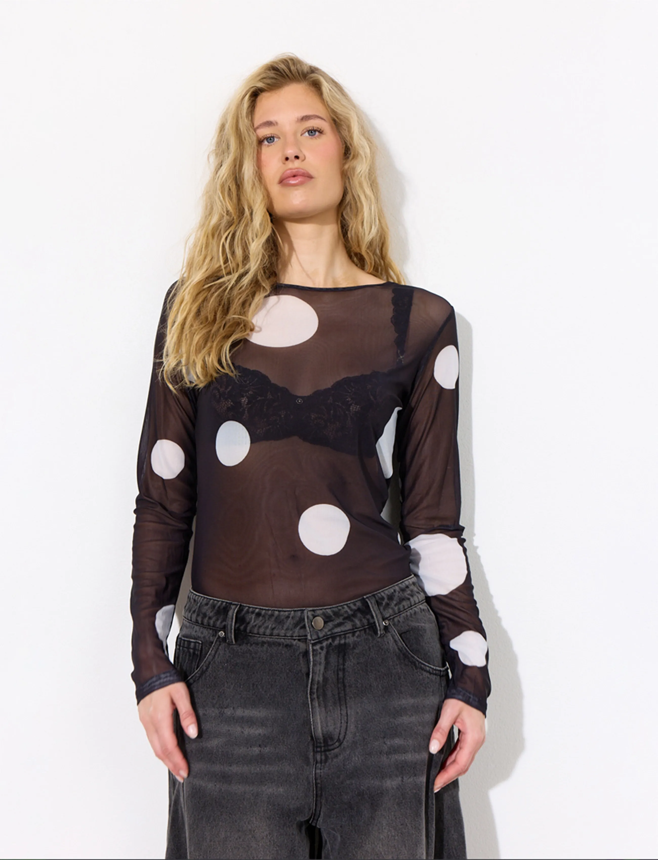 Hunkøn Salem Mesh Blouse - Blusar - BLACK / black