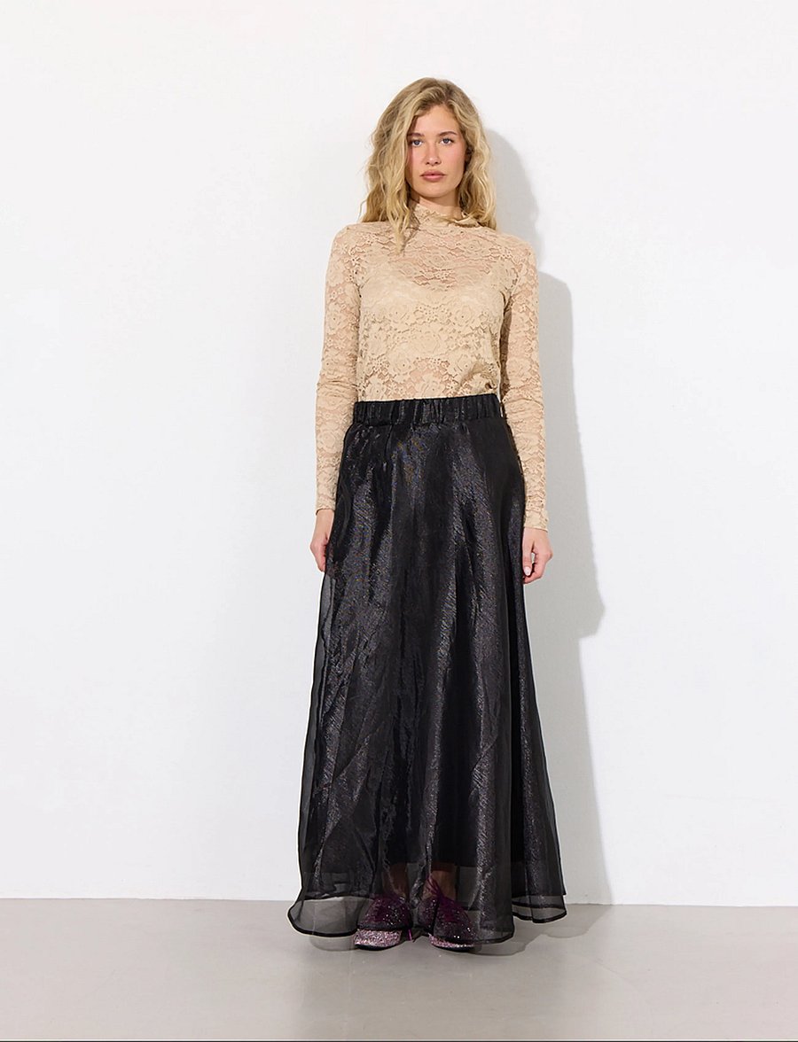 Hunkøn - Zinnia Long Skirt - maxi skirts - black - 3