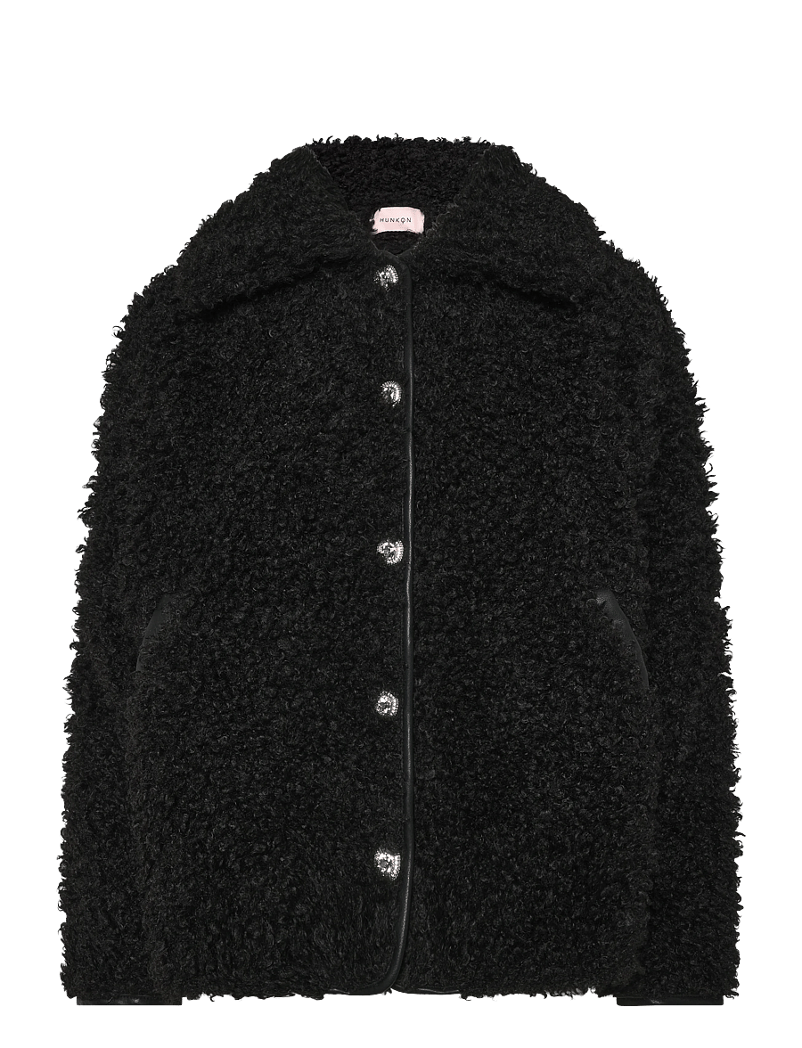 Hunkøn - Olga Jacket - faux fur jakker - black - 1
