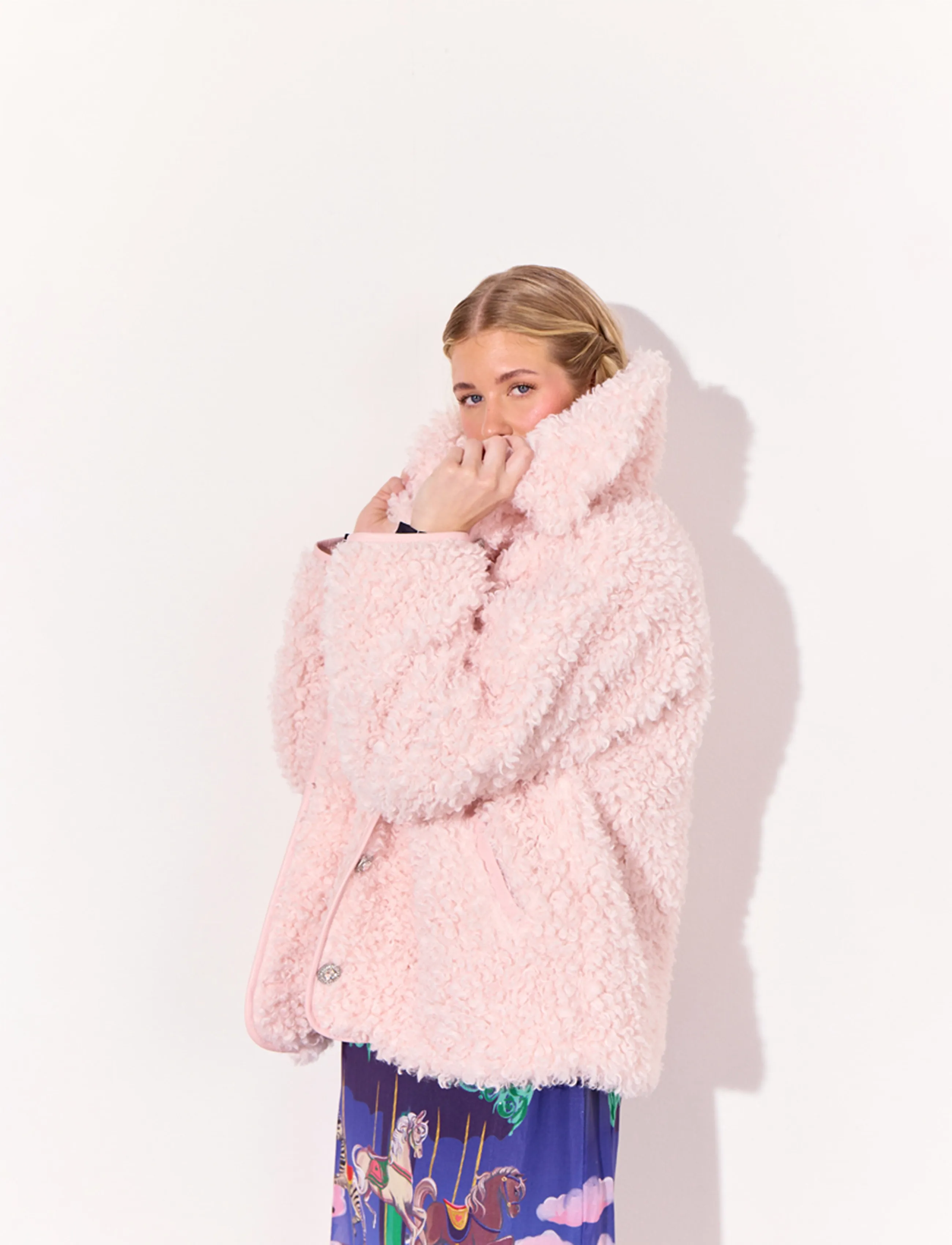 Hunkøn - Olga Jacket - faux fur jakker - soft pink - 3