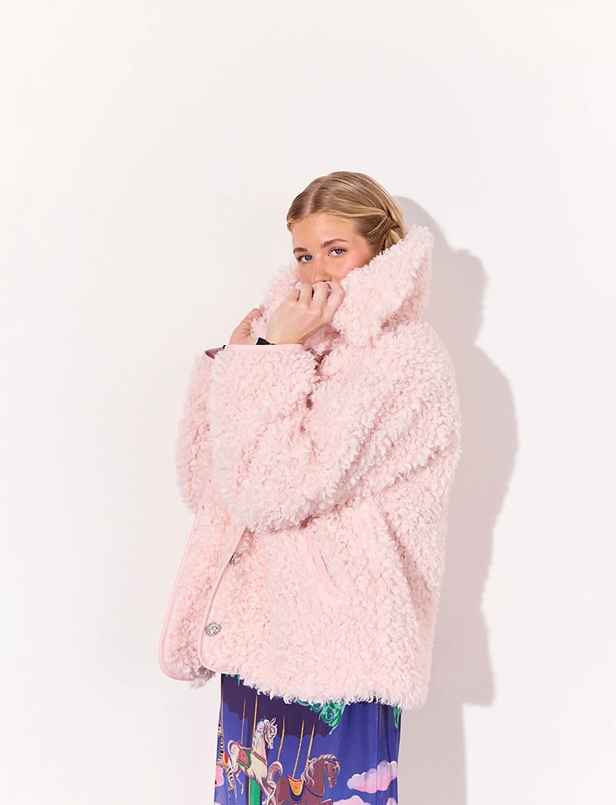 Hunkøn - Olga Jacket - faux fur jakker - soft pink - 3