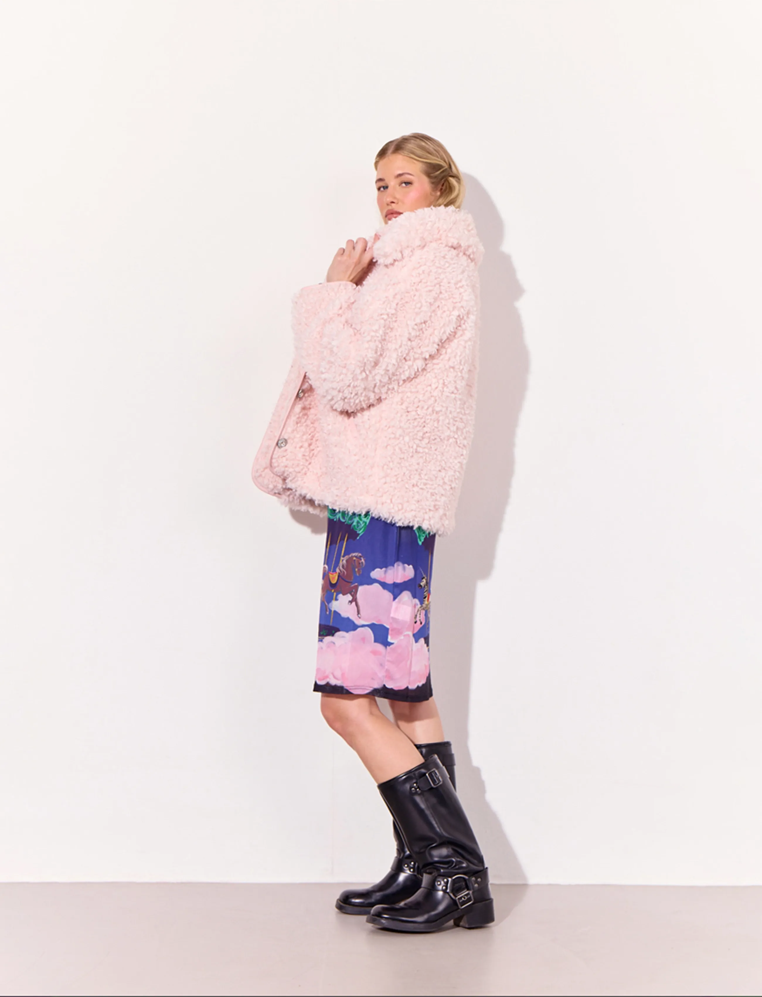 Hunkøn - Olga Jacket - faux fur jakker - soft pink - 5