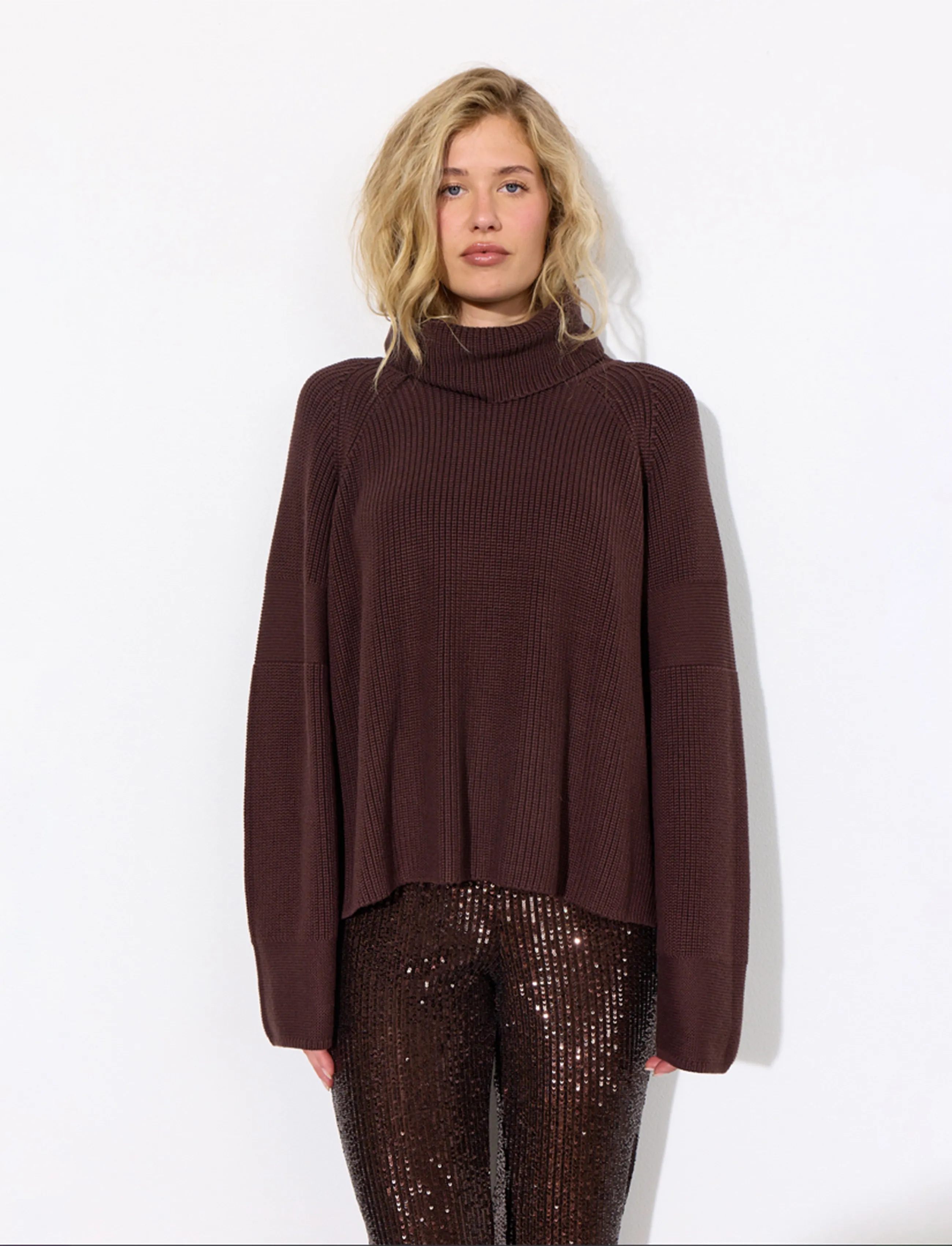 Hunkøn - Jules Knit Blouse - stickade tröjor - chestnut - 0