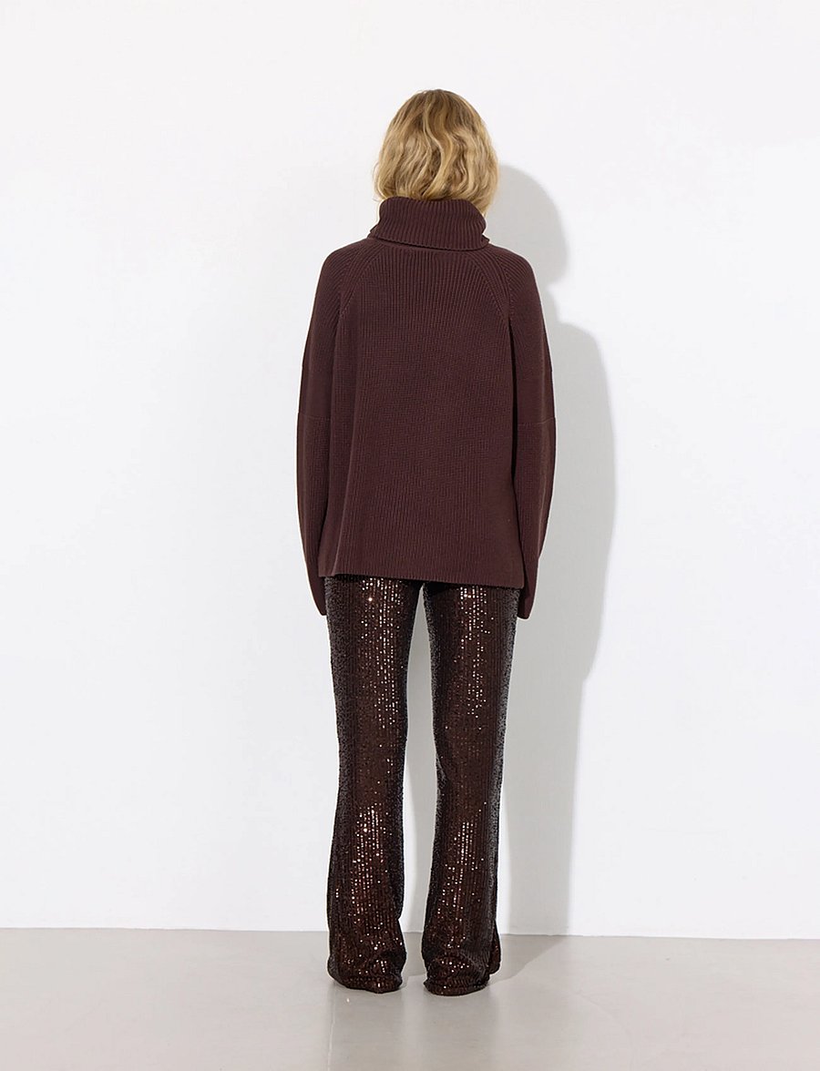 Hunkøn - Jules Knit Blouse - stickade tröjor - chestnut - 5