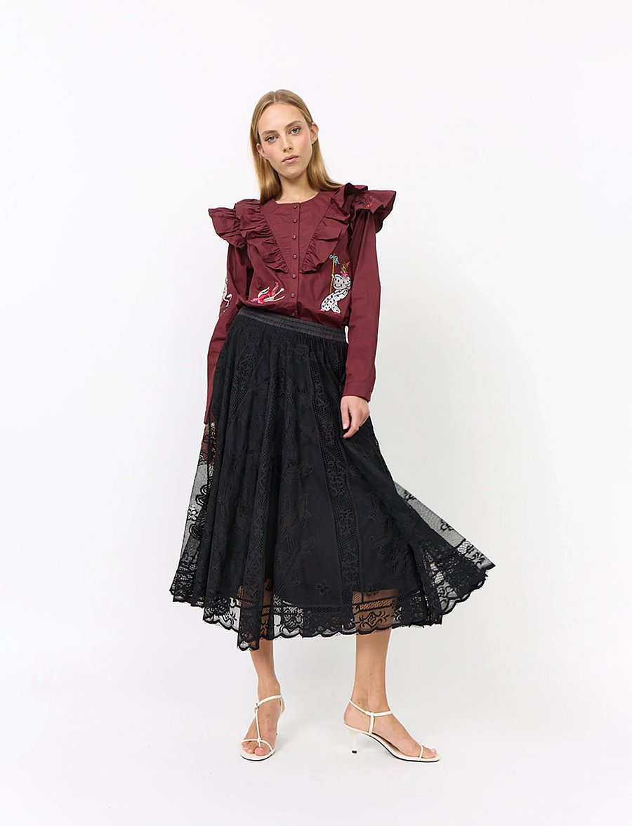 Hunkøn - Stine Skirt - midi nederdele - black - 0