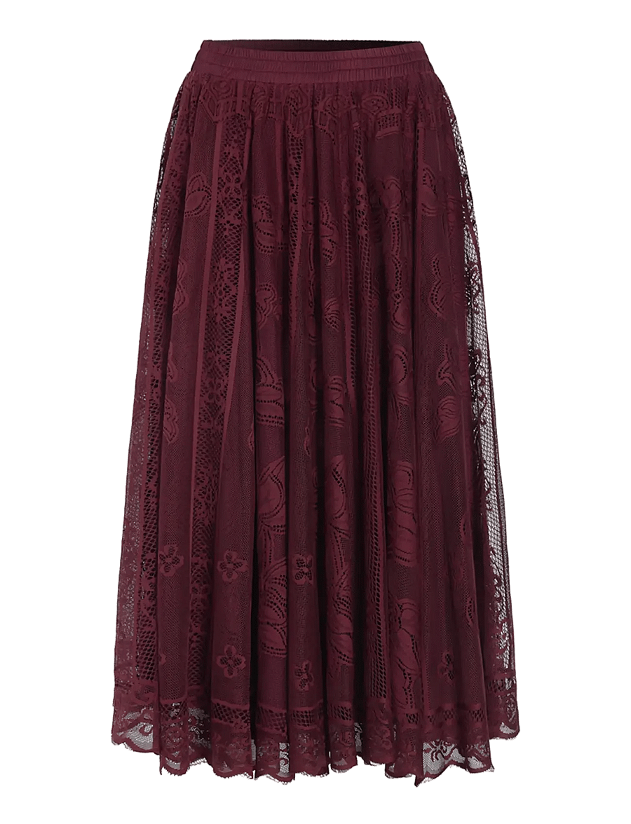 Hunkøn - Stine Skirt - midi nederdele - oxblood - 1