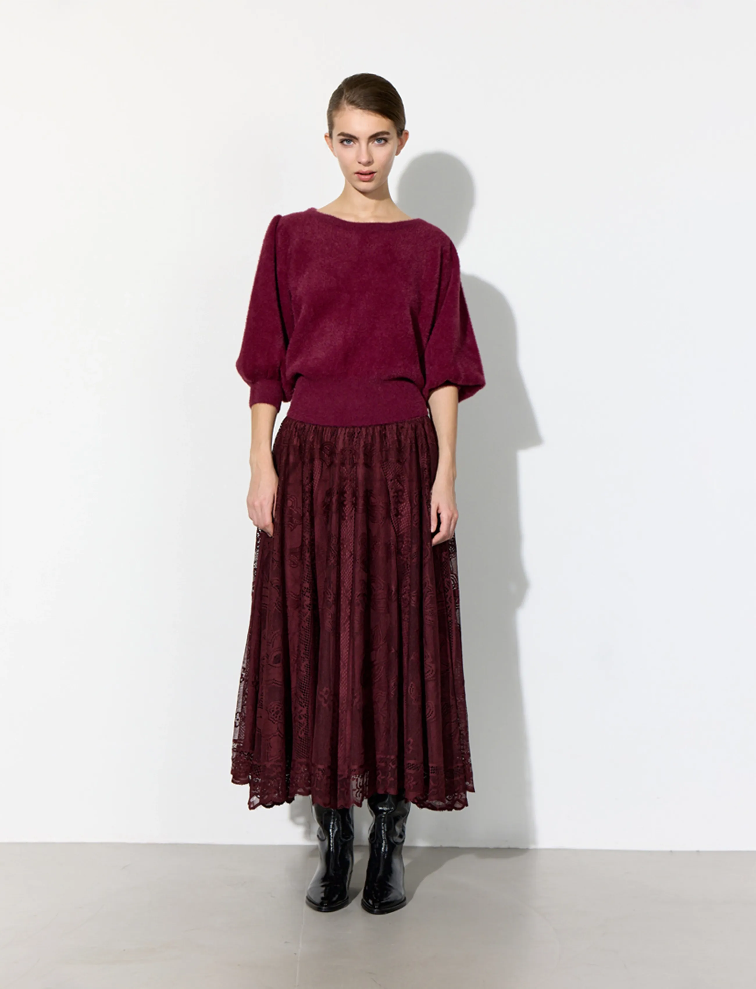 Hunkøn Stine Skirt - Midi skirts - OXBLOOD / burgundy