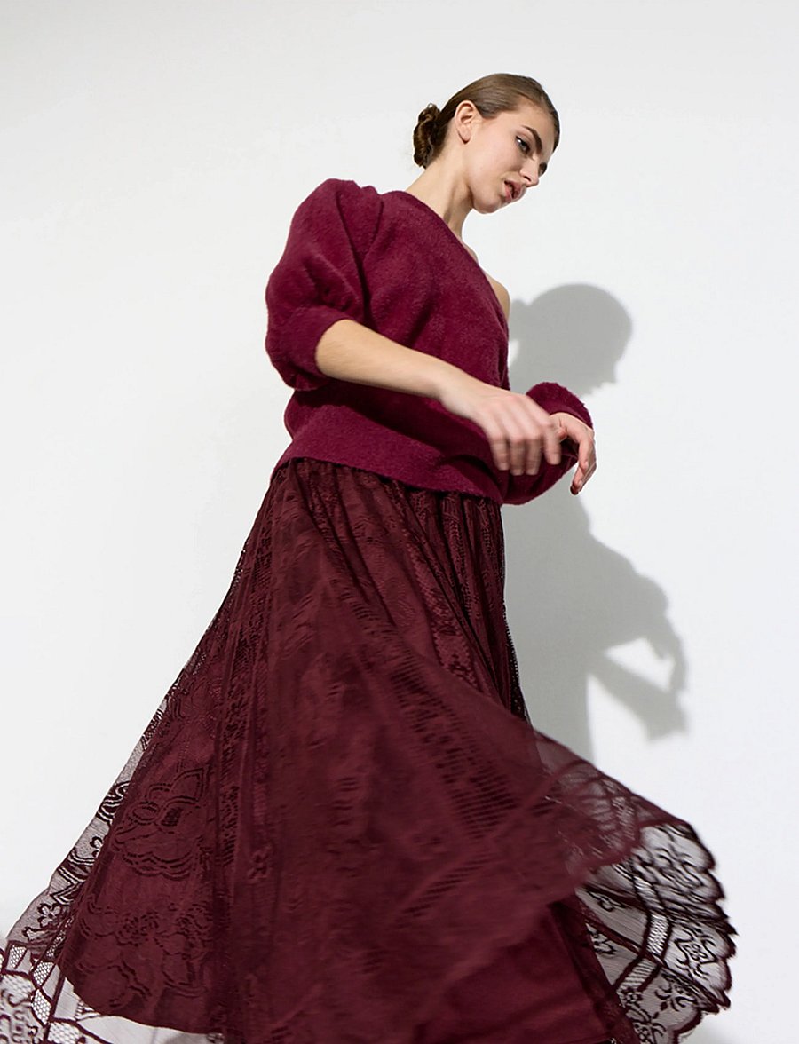 Hunkøn - Stine Skirt - midi nederdele - oxblood - 5