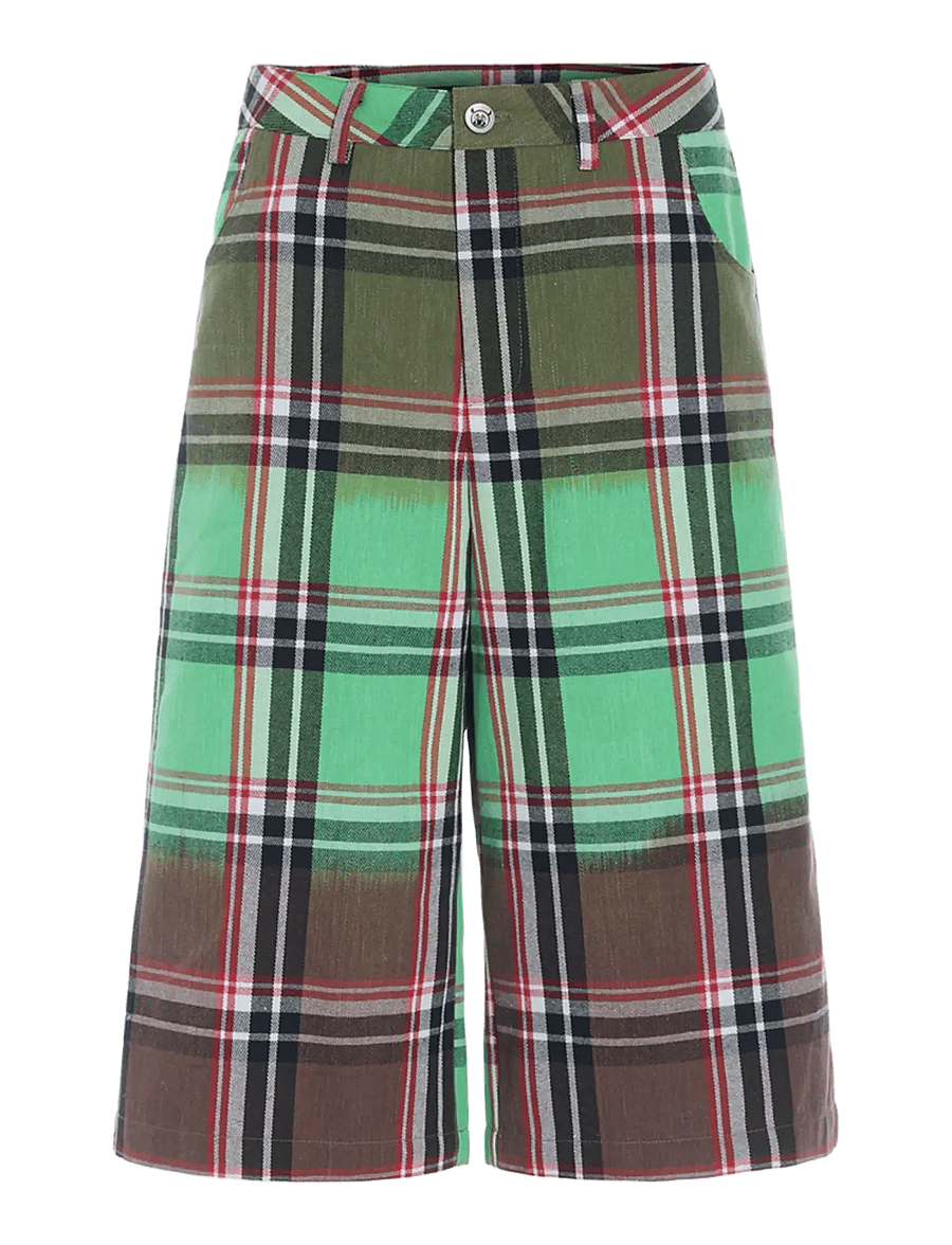 Hunkøn - Ramone Shorts - bermudashorts - green tartan - 1