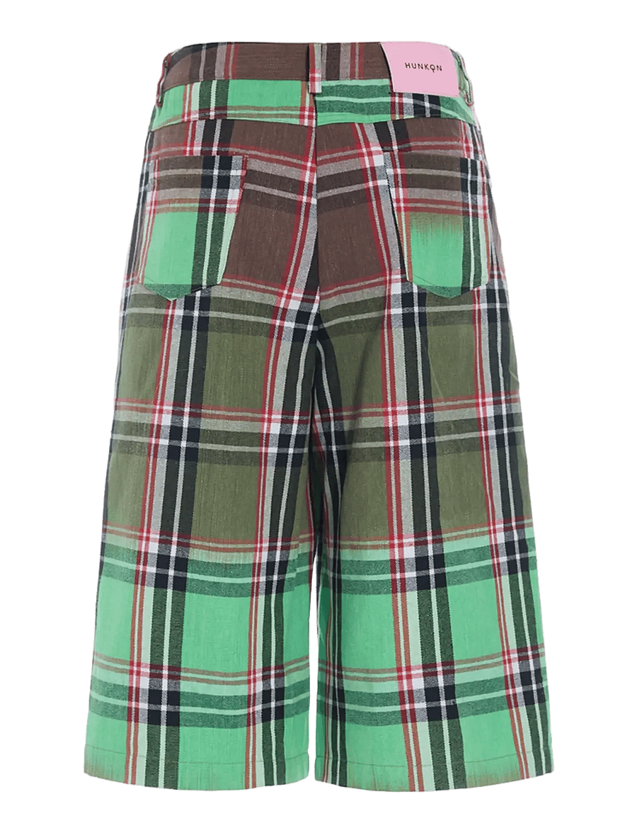 Hunkøn - Ramone Shorts - bermudashorts - green tartan - 2